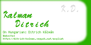 kalman ditrich business card