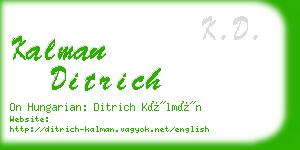 kalman ditrich business card
